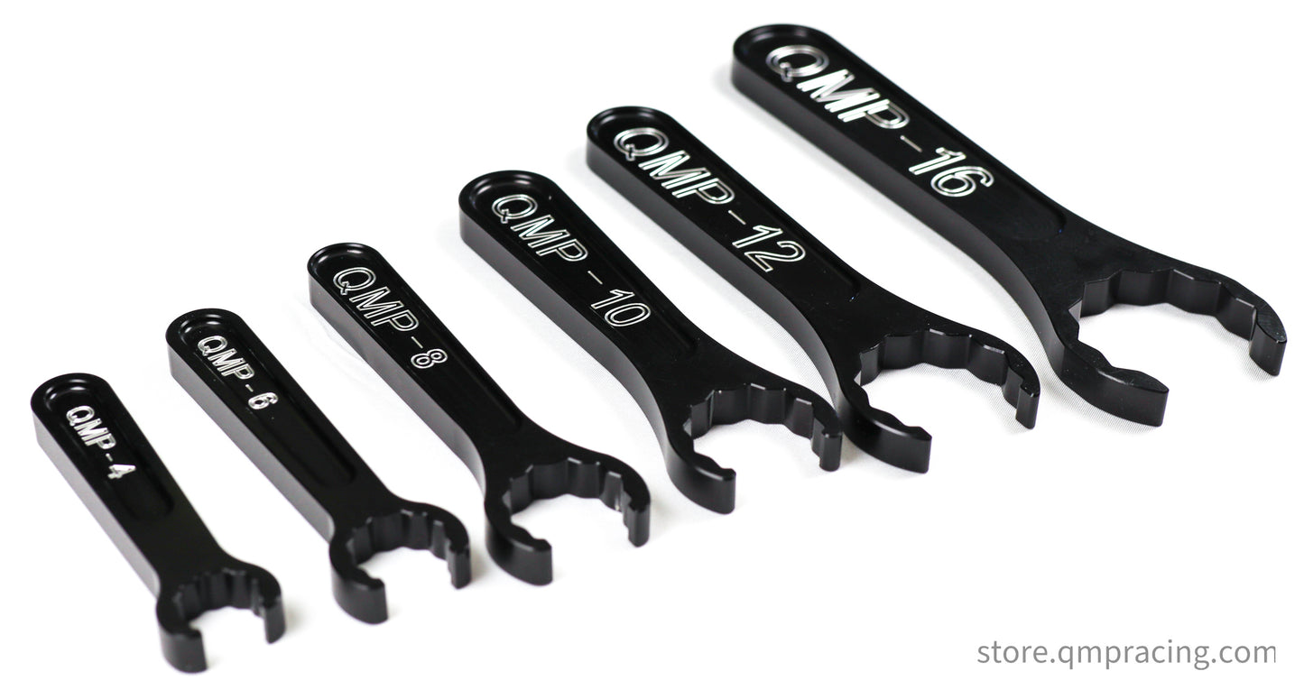 Tight Clearance Aluminum Wrench 6pc Set Size -4AN to -16AN Made By QMP Racing